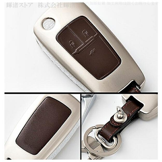 シボレー レザー メタル 本革 スマートキーケース キーカバー