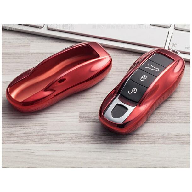 ポルシェ TPU スマートキーケース キーカバー キーホルダー 718 981