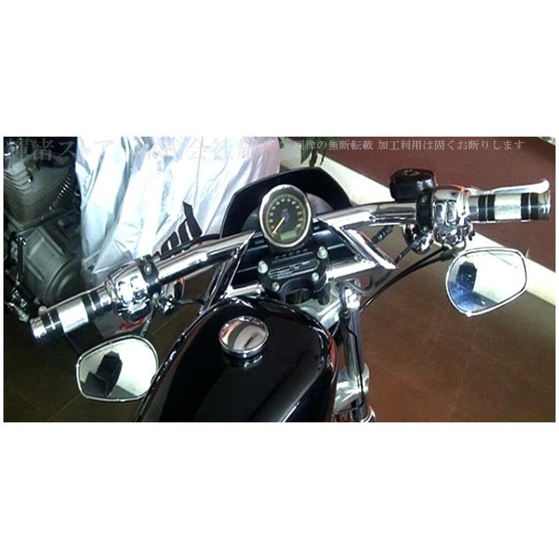 アメリカンバイク用ハンドル　ロボハン Zバー Zハンドル 22mm 7/8インチ ハーレー マットブラック シルバー