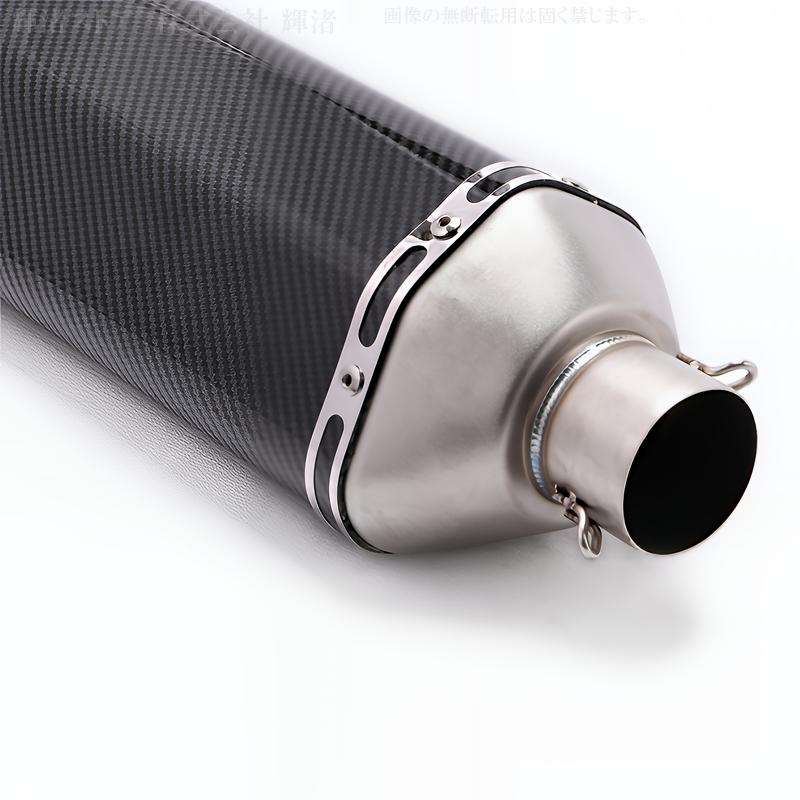 CB400等に　社外品 カーボン調 異形マフラーサイレンサー 差込径50.8mm バイク 汎用 カーボン調 マフラー ヘキサゴンサイレンサー 差込内径36