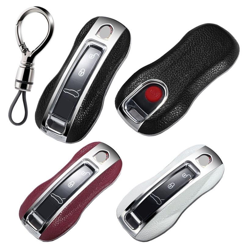 ポルシェ レザー TPU スマートキーケース キーカバー キーホルダー