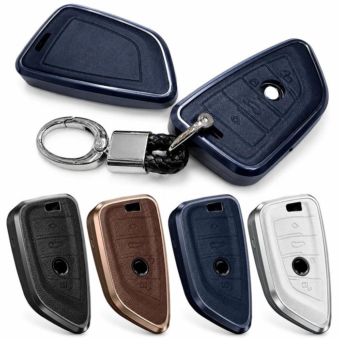 BMW アルミ製 本革 レザー キーケース キーカバー X1 F48 X2 F39 X3 
