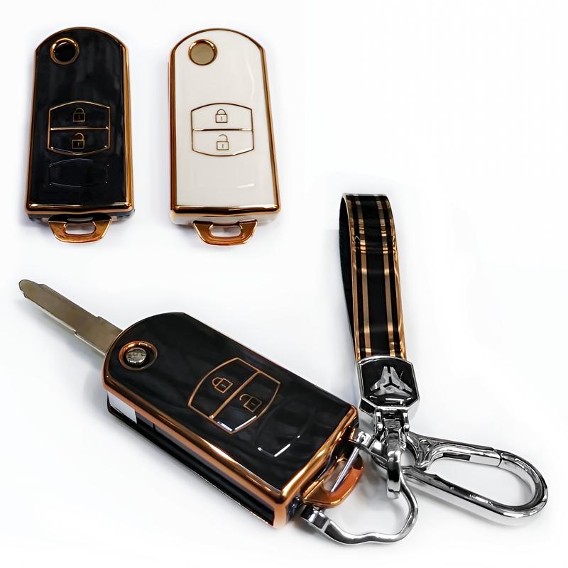 マツダ ゴールド TPU スマートキーケース キーカバー デミオ MPV