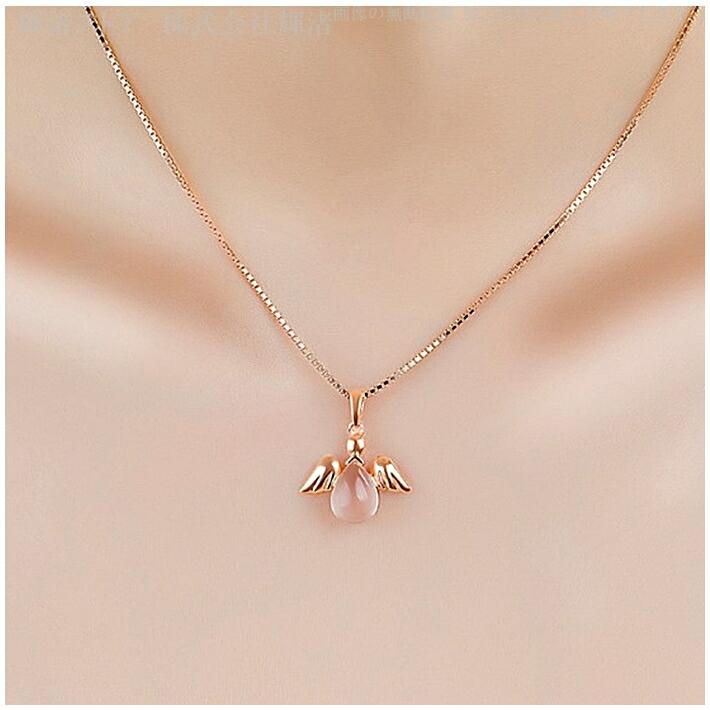 ネックレス レディース 天使 卵 ピンク ゴールドファッション