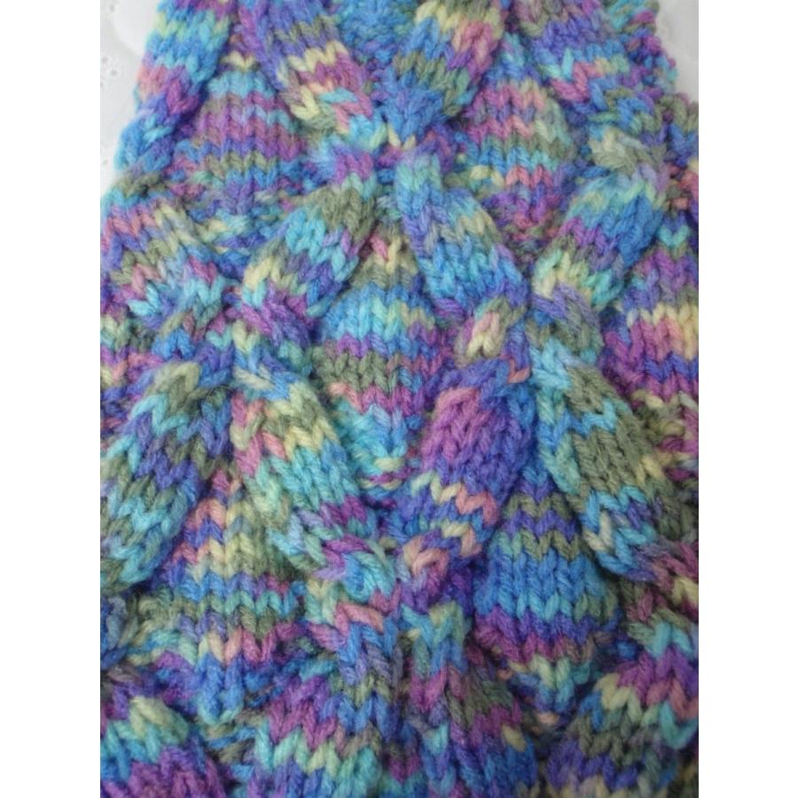 34-AE-5 犬服 / オリジナル・手編みセーター 【ハンドメイド】 地模様