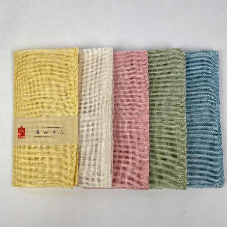 老舗の本麻蚊帳ふきん 日本製 小判25cm角 キッチンクロス リネン