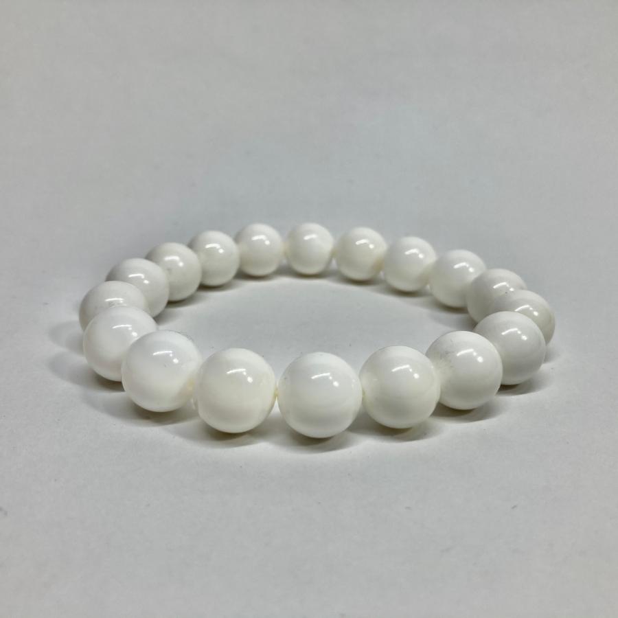ホワイトオニキス パワーストーン ブレスレット 天然石ブレス  12mm シンプル｜kinari｜02