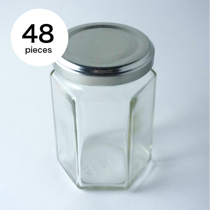 ジャム瓶50 6角150ml フタ付き 48個入りカートン 保存容器 ガラス製 Cg21 1c キャンドル材料卸販売キナリ 通販 Yahoo ショッピング