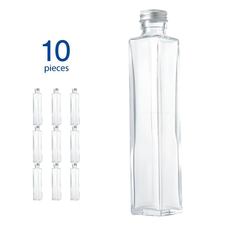ハーバリウム瓶 スクエア200ml フタ付き 10個セット [日曜祝日 配送休業]（Yahoo!・キャンドル材料卸販売キナリ）