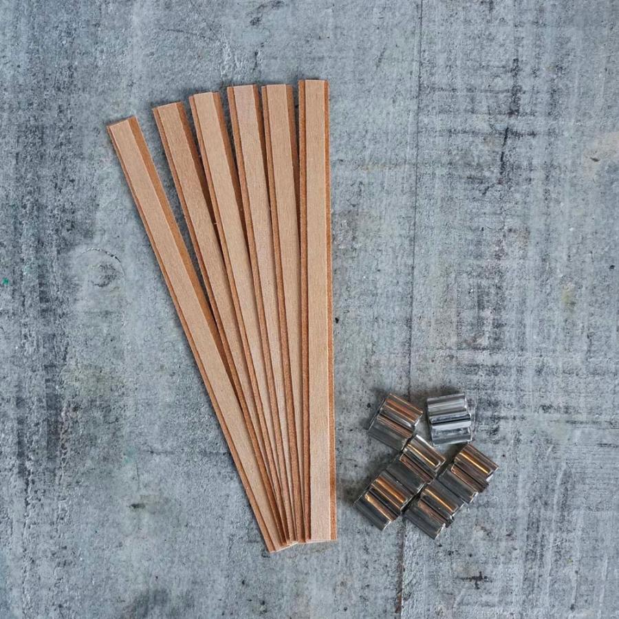 キャンドル用 ウッドウィック (木製芯) ダブルタイプ 10mm×150mm 6本