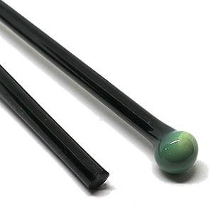 B62】ガラスロッド（黒→青緑ソーダガラス）100g : とんぼ玉専門店