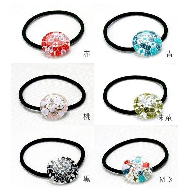 Japan ヘアゴム 01 （七宝）」とんぼ玉 子供 おしゃれ 手作り 花 和