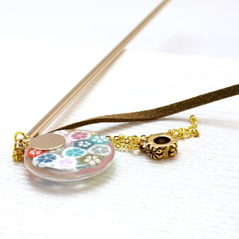 Japan ミルフィオリ かんざし 01 （桜）」桜 シンプル 一本 花 和装