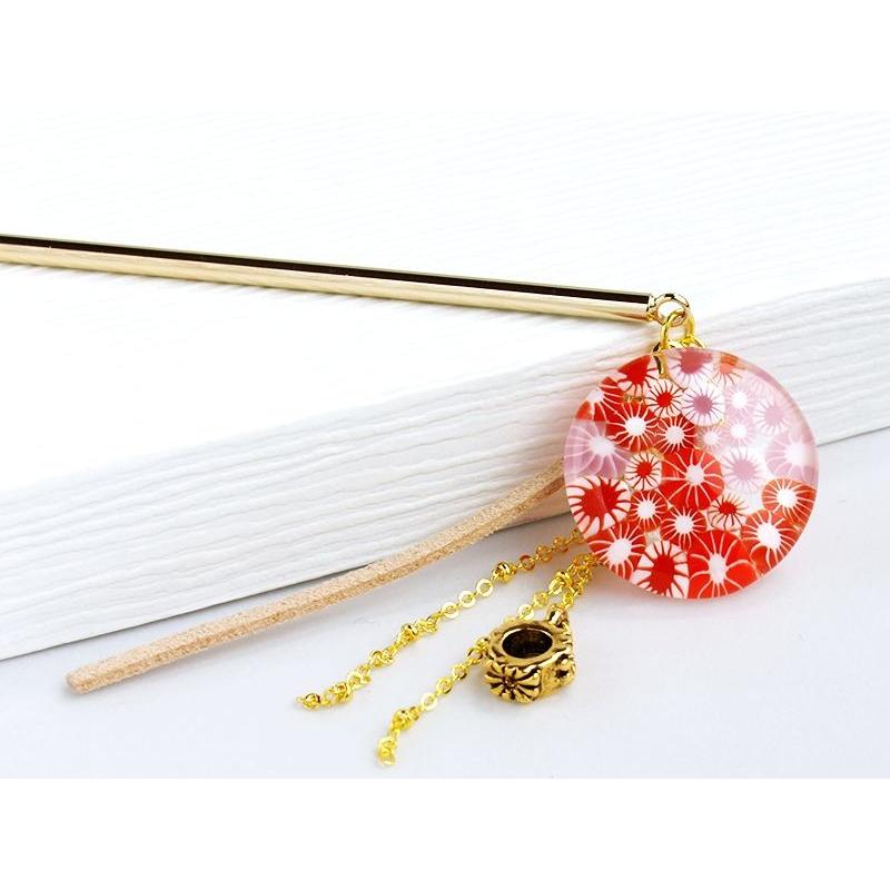 Japan ミルフィオリ かんざし 01 （菊花）」かんざし シンプル 一本 花