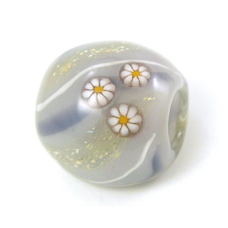 帯留め サマーコレクションOB-SM-01」とんぼ玉 帯留め ガラス 花 夏