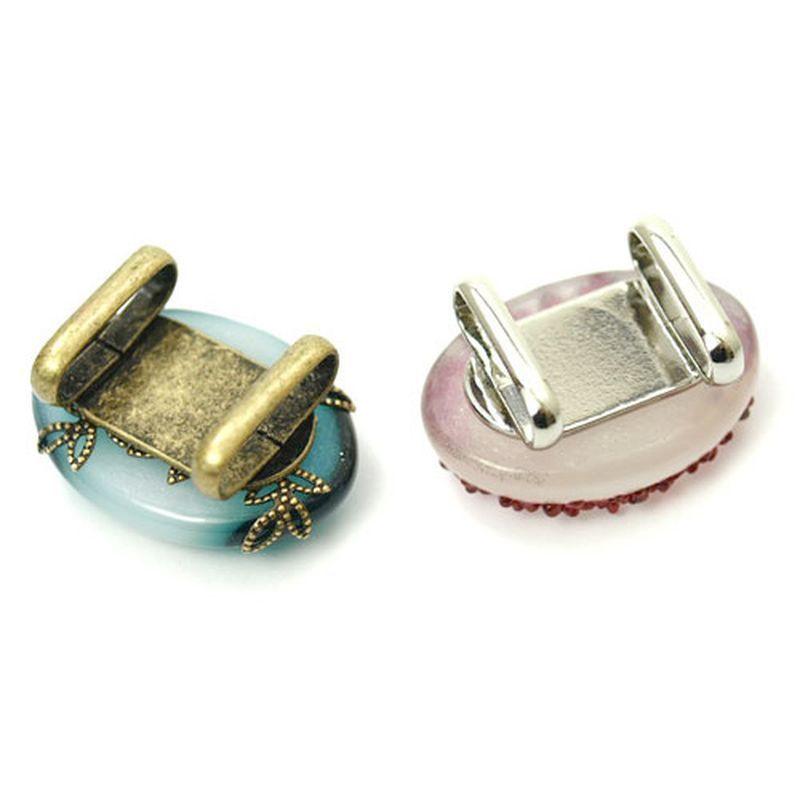 帯留めパーツ 5個」帯留め 金具 デコ 素材 土台 レジン セッティング 