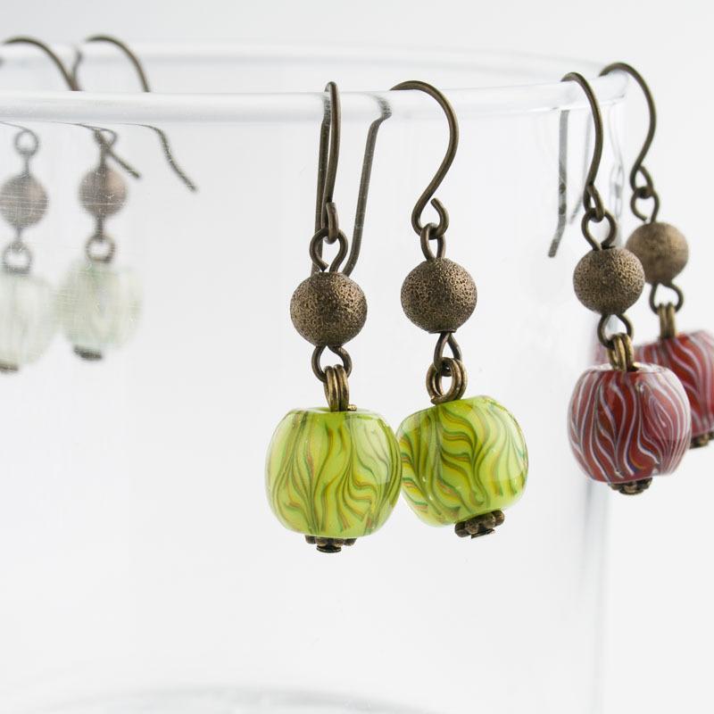 光弦 mini ピアス / イヤリング 01」ガラス レディース とんぼ玉