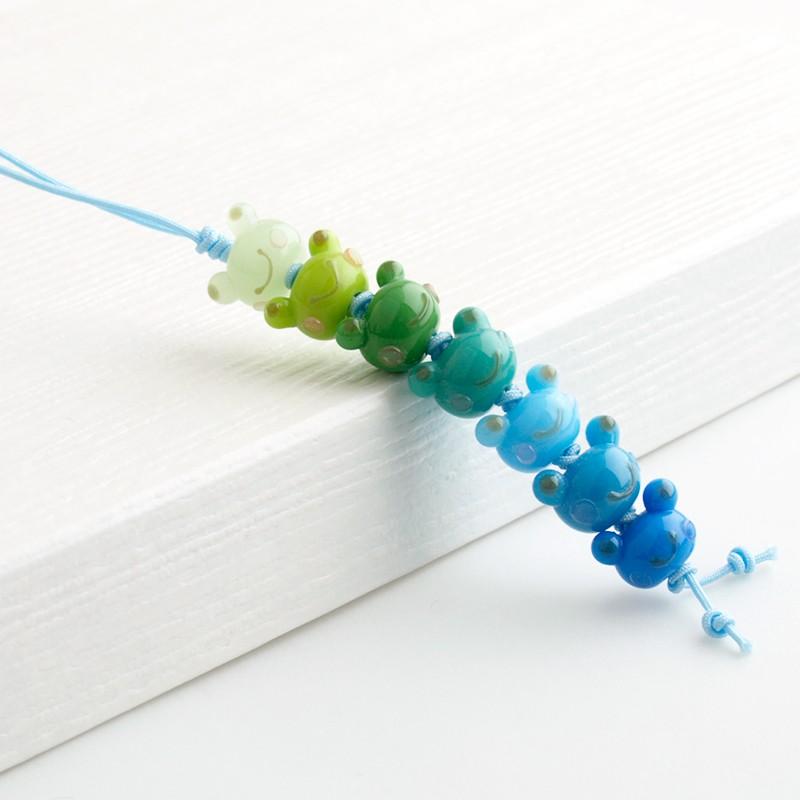 厄除け カエル カラー ストラップ 01 七色 グッズ かえる 携帯ストラップ 未使用品 お守り おしゃれ