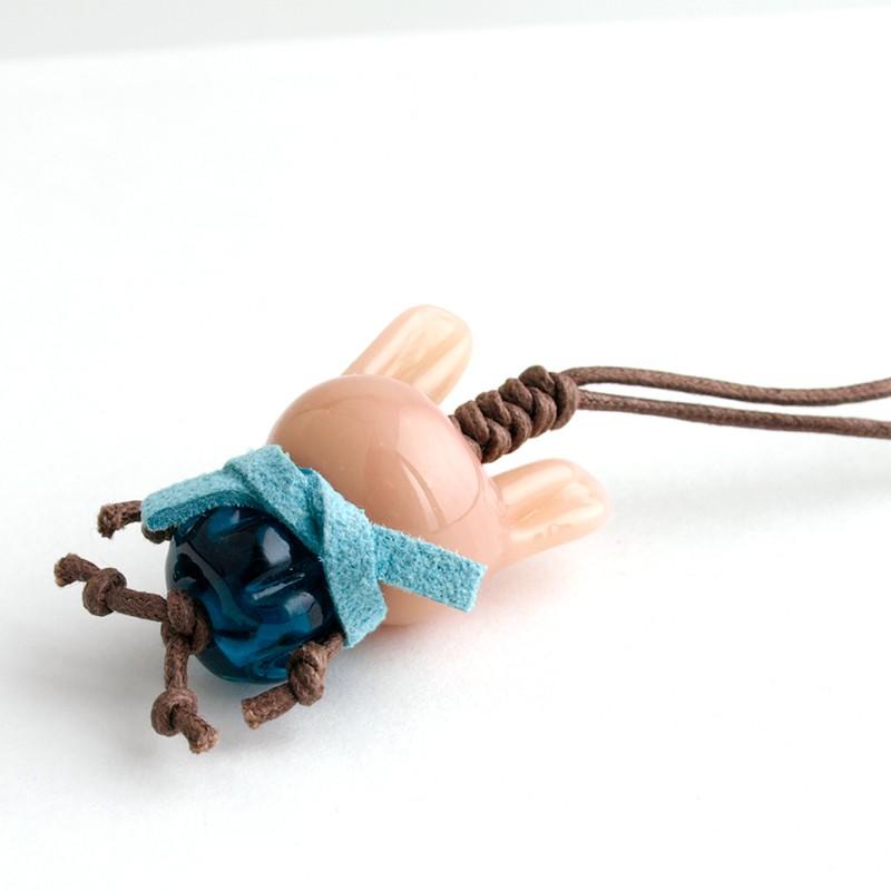 うさこ マフラー ストラップ」とんぼ玉 携帯ストラップ 手作り