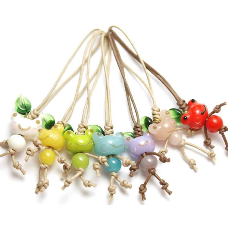 たまがえる Minimini 葉っぱ ストラップ 厄除け 七色 お守り グッズ カエル かえる 携帯ストラップ おしゃれ