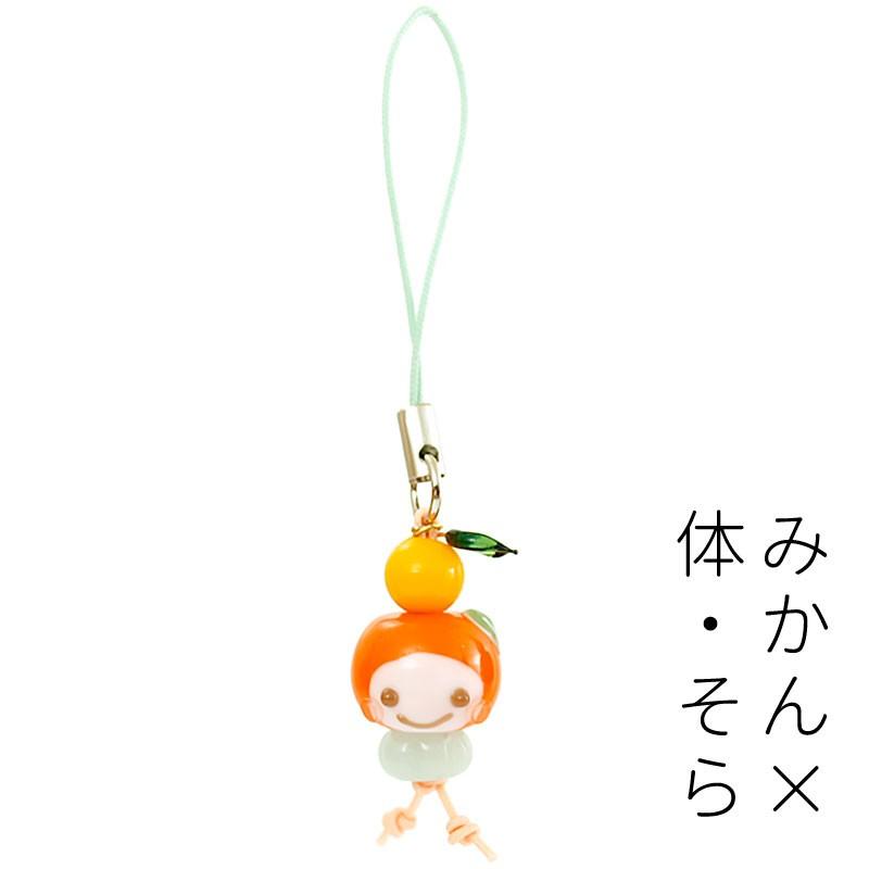 みかん でこぽん ちゃん ストラップ」携帯ストラップ おしゃれ お守り