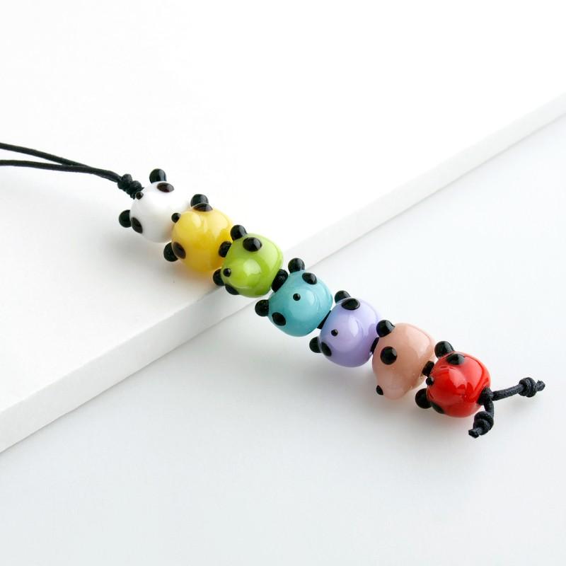 お得な2個セット」「厄除け 七色 パンダ ストラップ」パンダ グッズ