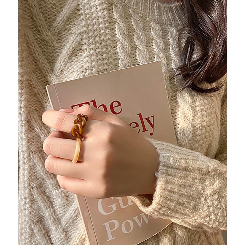 Cawaii French リング 指輪 レディース アクセサリー 2点セット べっ甲 マーブル チェーン アクリル 樹脂 レジン ベージュ ブラウン カジュアル ナチュラル A1a250 Kinarina 通販 Yahoo ショッピング