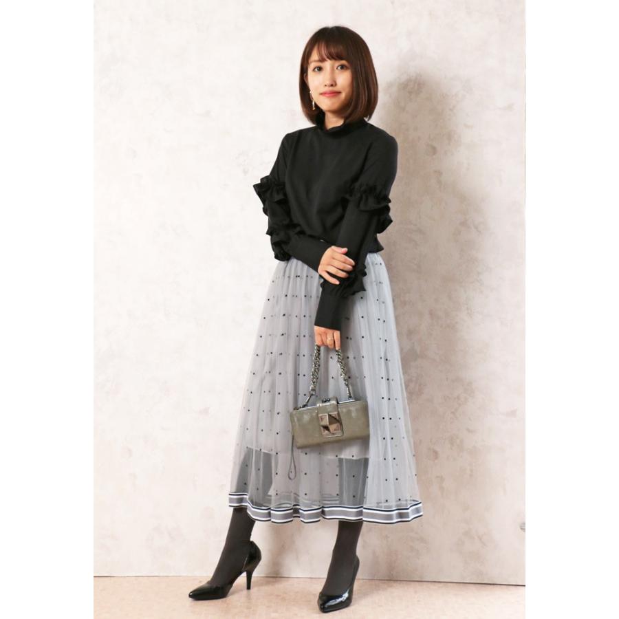 大特価アウトレット Cawaii French ボトムス スカート ロング チュール ドット 水玉 ウエストゴム ベージュ グレー ブラック 返品交換不可 K1a230 Kinarina 通販 Yahoo ショッピング