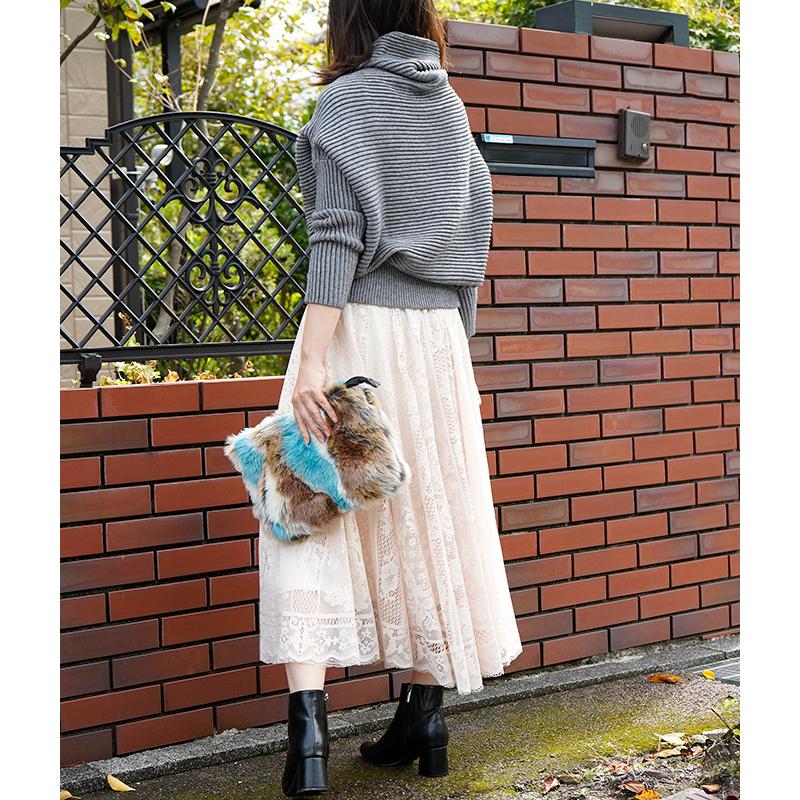 cawaii french」ボトム スカート ロング ロング丈 フレア ウエストゴム