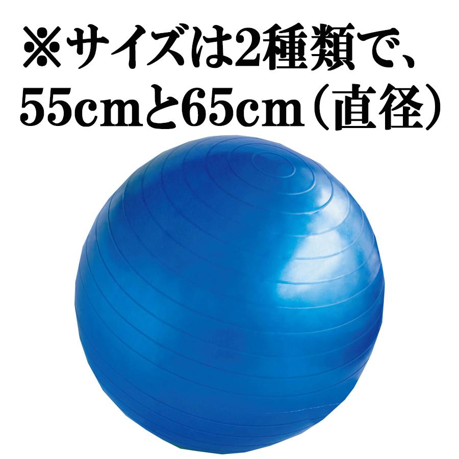 バランスボール ヨガボール 55cm 65cm 空気入れ付 ブルー