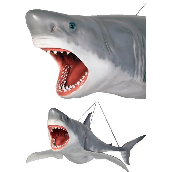 動物 オブジェ ジョーズ・吊り下げタイプ インテリア イベント ディスプレイ Great White Shark Hangingの画像