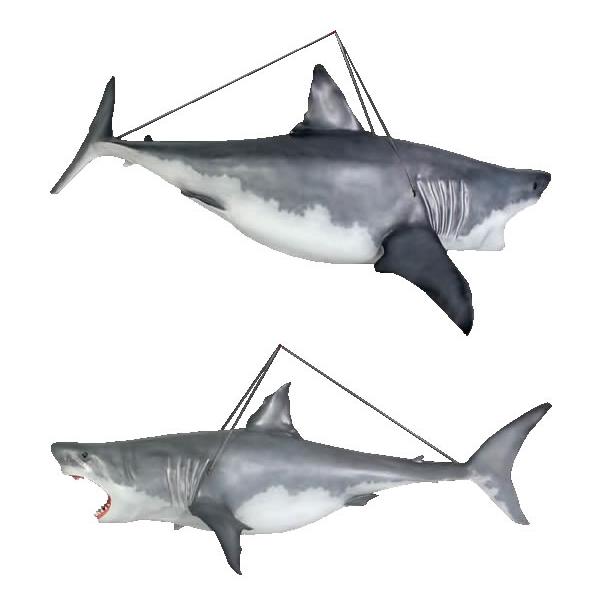 動物 オブジェ ジョーズ・吊り下げタイプ インテリア イベント ディスプレイ Great White Shark Hangingの画像