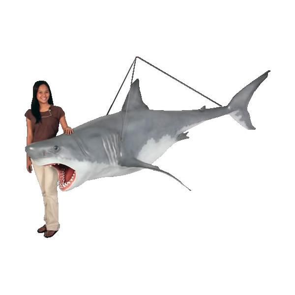 動物 オブジェ ジョーズ・吊り下げタイプ インテリア イベント ディスプレイ Great White Shark Hangingの画像