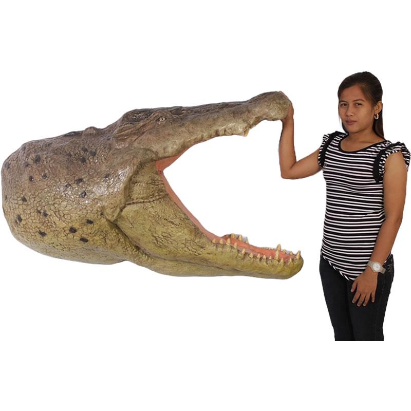 動物 オブジェ クロコダイルワニの壁掛け Crocodile Head Wall Plaque