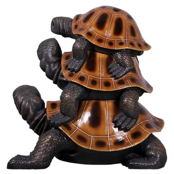 動物 オブジェ 親ガメ 子ガメ 孫ガメ インテリア イベント ディスプレイ Three's a Crowdの画像