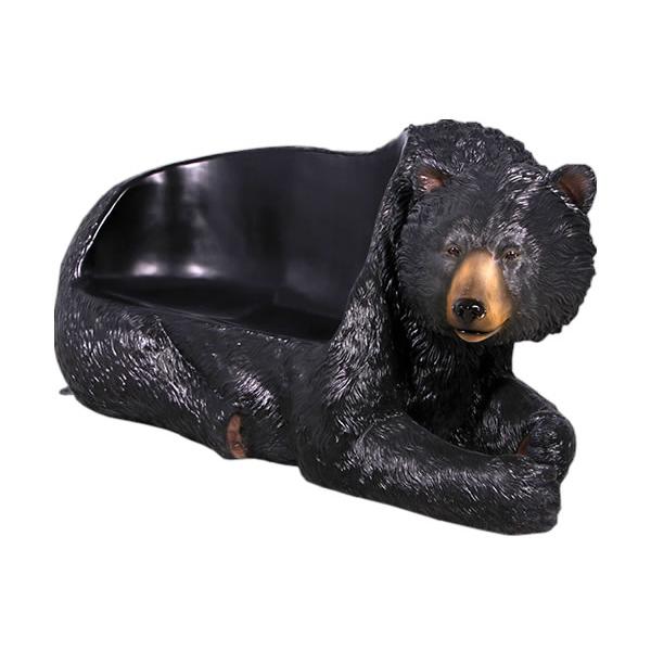 動物 オブジェ 黒クマのベンチ インテリア イベント ディスプレイ Black Bear Seatの画像