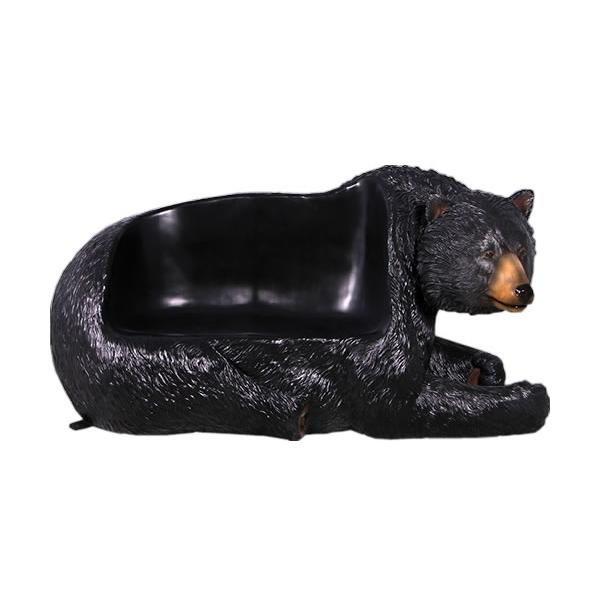 動物 オブジェ 黒クマのベンチ インテリア イベント ディスプレイ Black Bear Seatの画像
