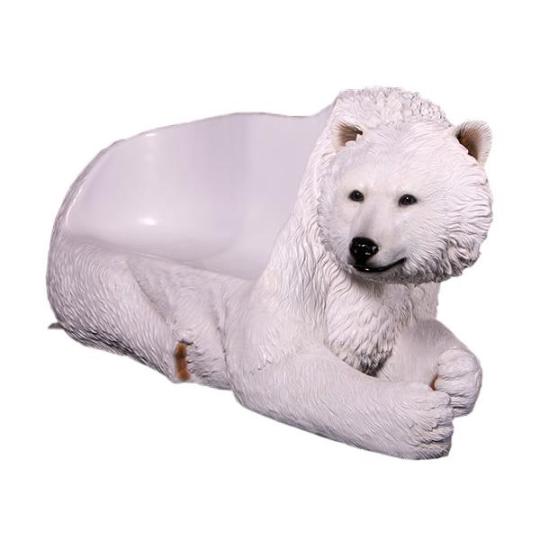 動物 オブジェ 白クマのベンチ インテリア イベント ディスプレイ Polar Bear Seatの画像