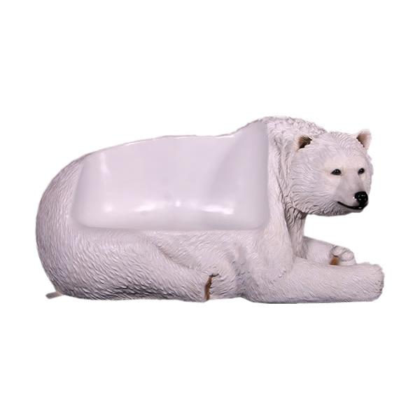 動物 オブジェ 白クマのベンチ インテリア イベント ディスプレイ Polar Bear Seatの画像