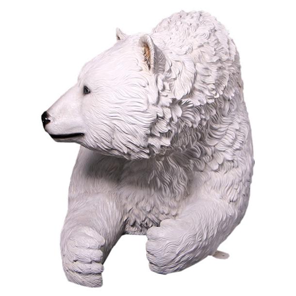 動物 オブジェ 白クマのベンチ インテリア イベント ディスプレイ Polar Bear Seatの画像