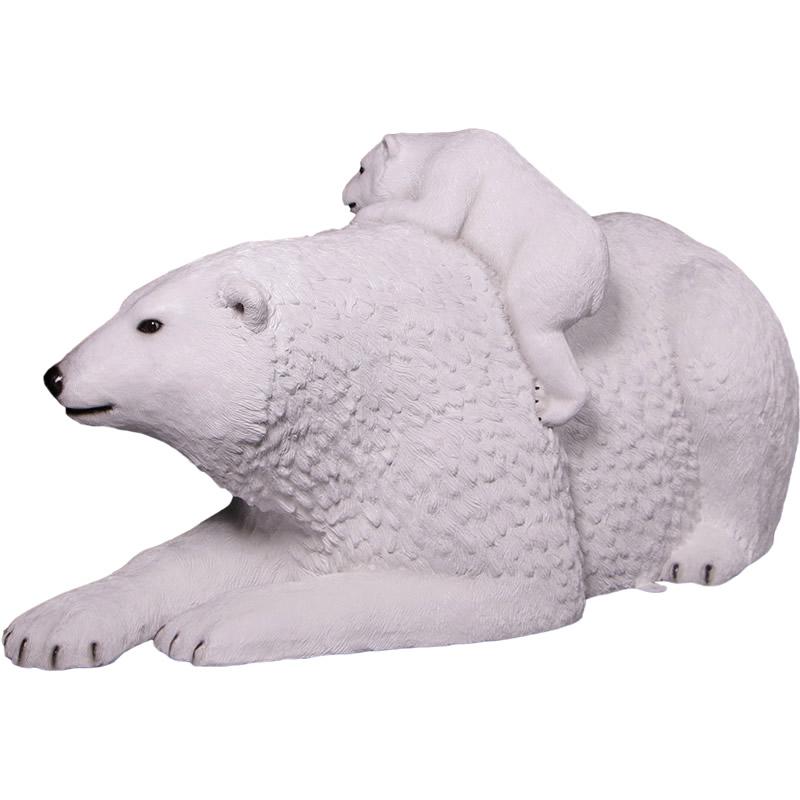 動物 オブジェ 白クマの親子 インテリア イベント ディスプレイ Polar Bear with Cubの画像