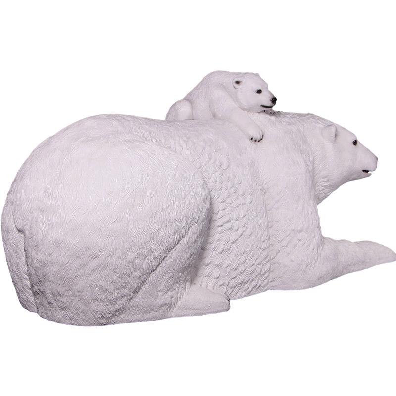 動物 オブジェ 白クマの親子 インテリア イベント ディスプレイ Polar Bear with Cubの画像