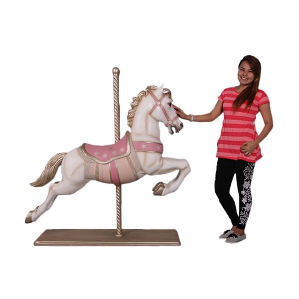 動物 オブジェ 白馬のメリーゴーランド インテリア イベント