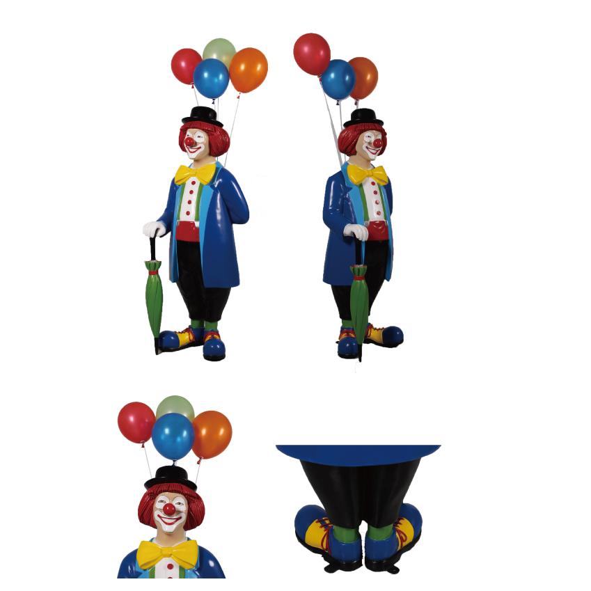 オブジェ ピエロ インテリア イベント ディスプレイ Clown with umbrella and balloons_1