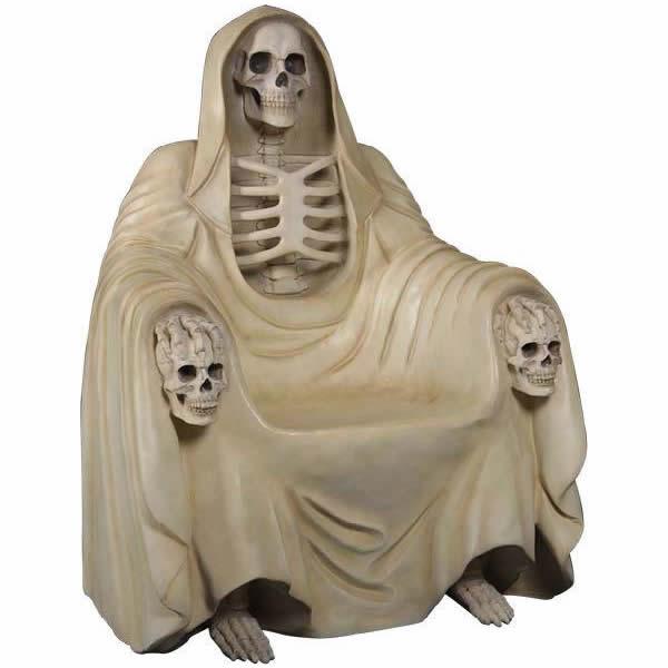 オブジェ 死神のベンチ 白 インテリア イベント ディスプレイ Antique White Rope Grim Reaper Throneの画像