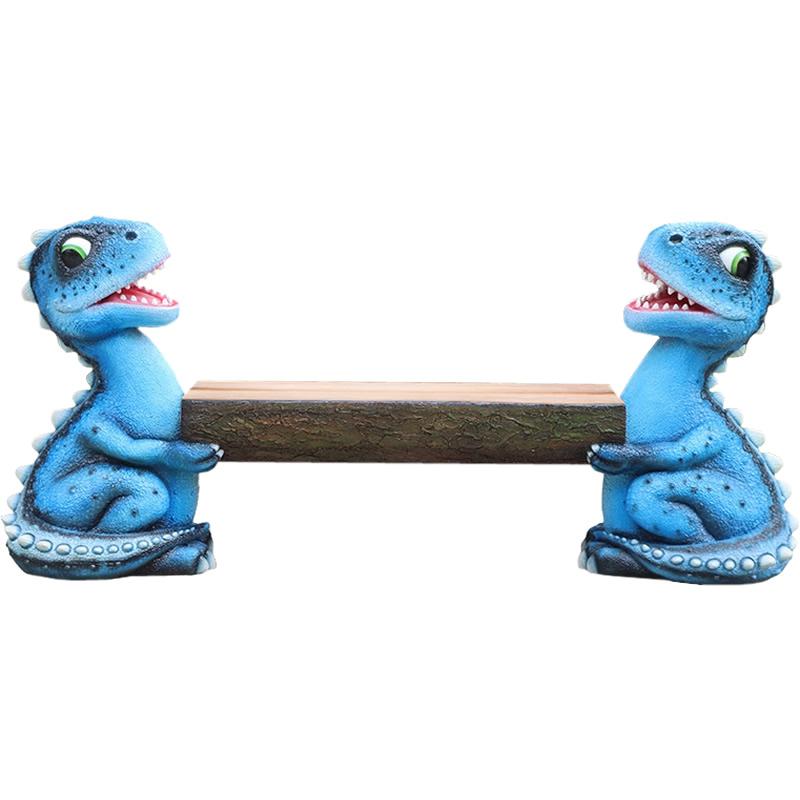 恐竜 オブジェ 青い恐竜のベンチ インテリア イベント ディスプレイ Dino Bench Gelcoat Versionの画像