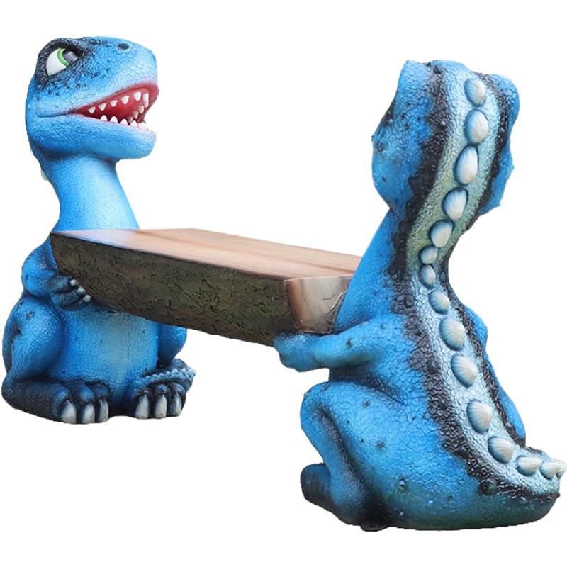 恐竜 オブジェ 青い恐竜のベンチ インテリア イベント ディスプレイ Dino Bench Gelcoat Versionの画像