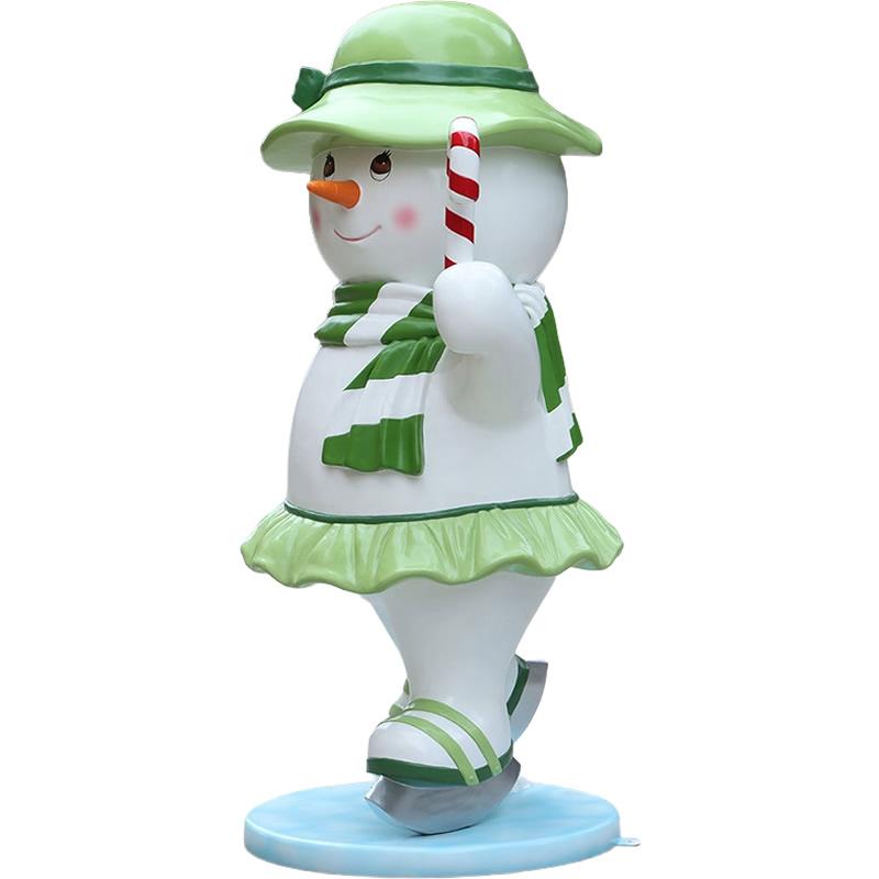 オブジェ スケートする雪だるま お母さん インテリア イベント ディスプレイ Skating Snowman Family Motherの画像