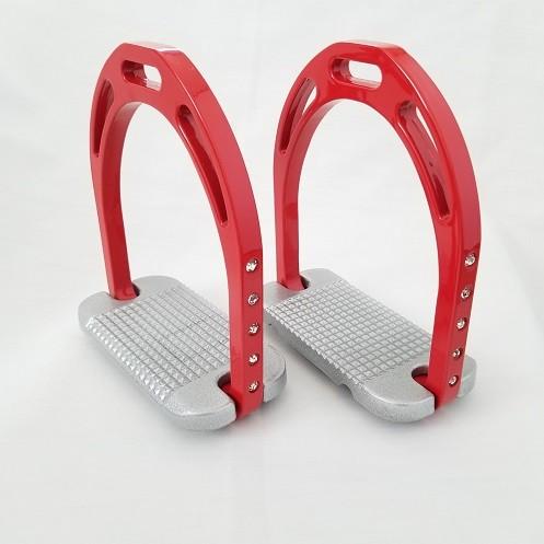 乗馬用品 ＪＩＮ 鐙 送料無料 ☆新入荷 乗馬 Jin Stirrup ジン 鐙 タイプ ブルー＆レッド