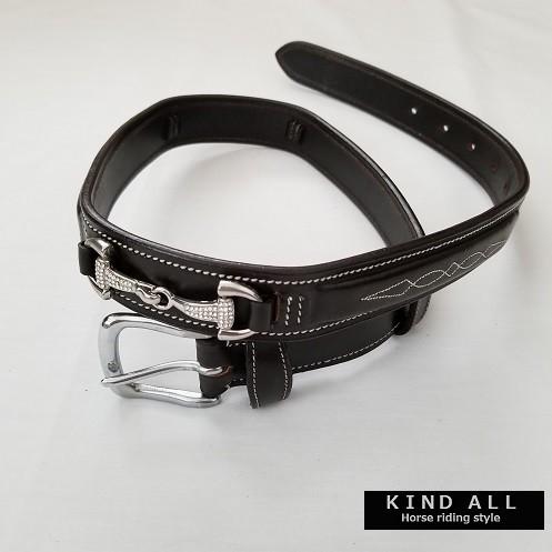 クリスタル ハミデザイン スナッフルベルト 乗馬 レザーベルト : KIND 